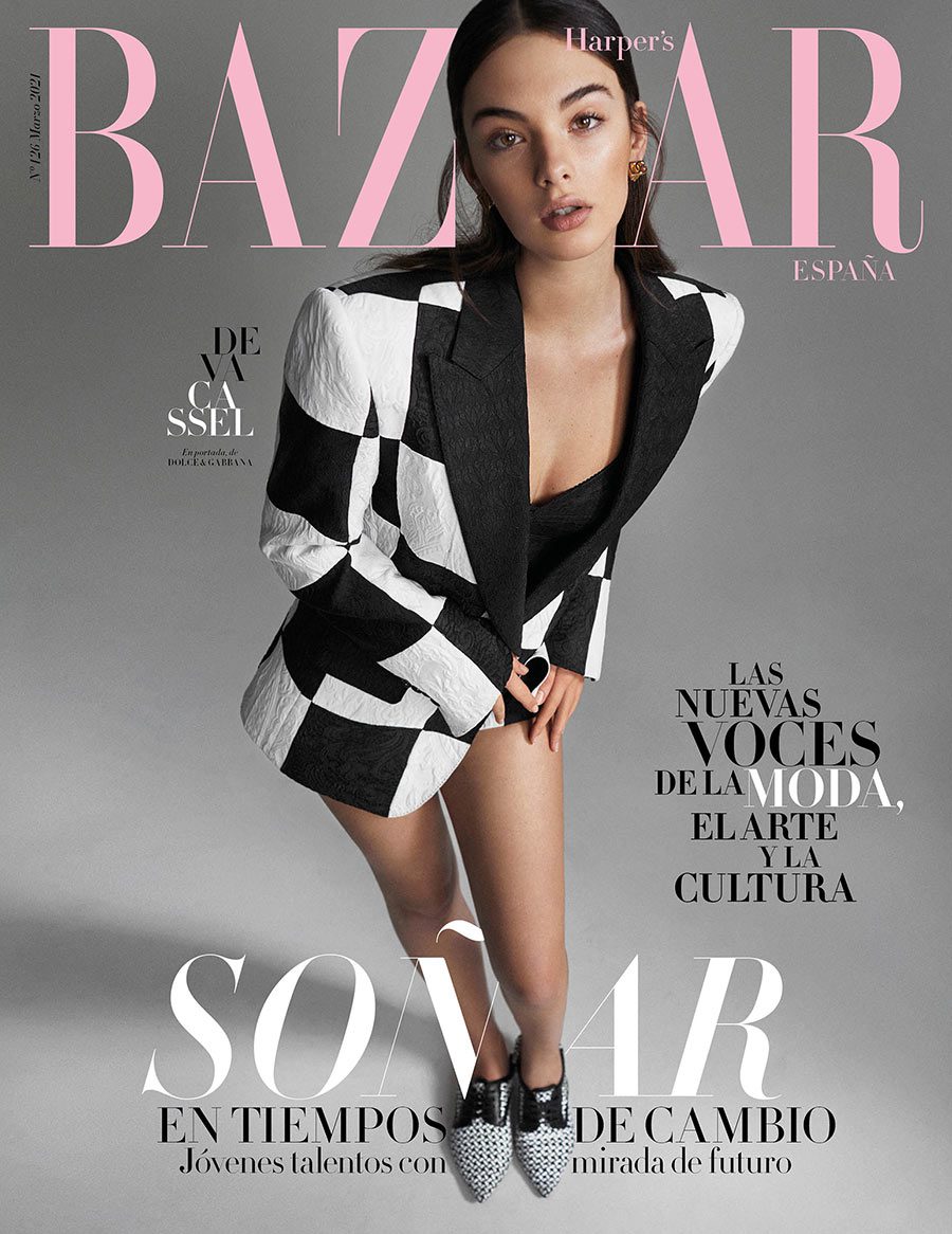 Cover for Harpers Bazaar Spain with Deva Casell by Xavi Gordo | Raquel Sueiro